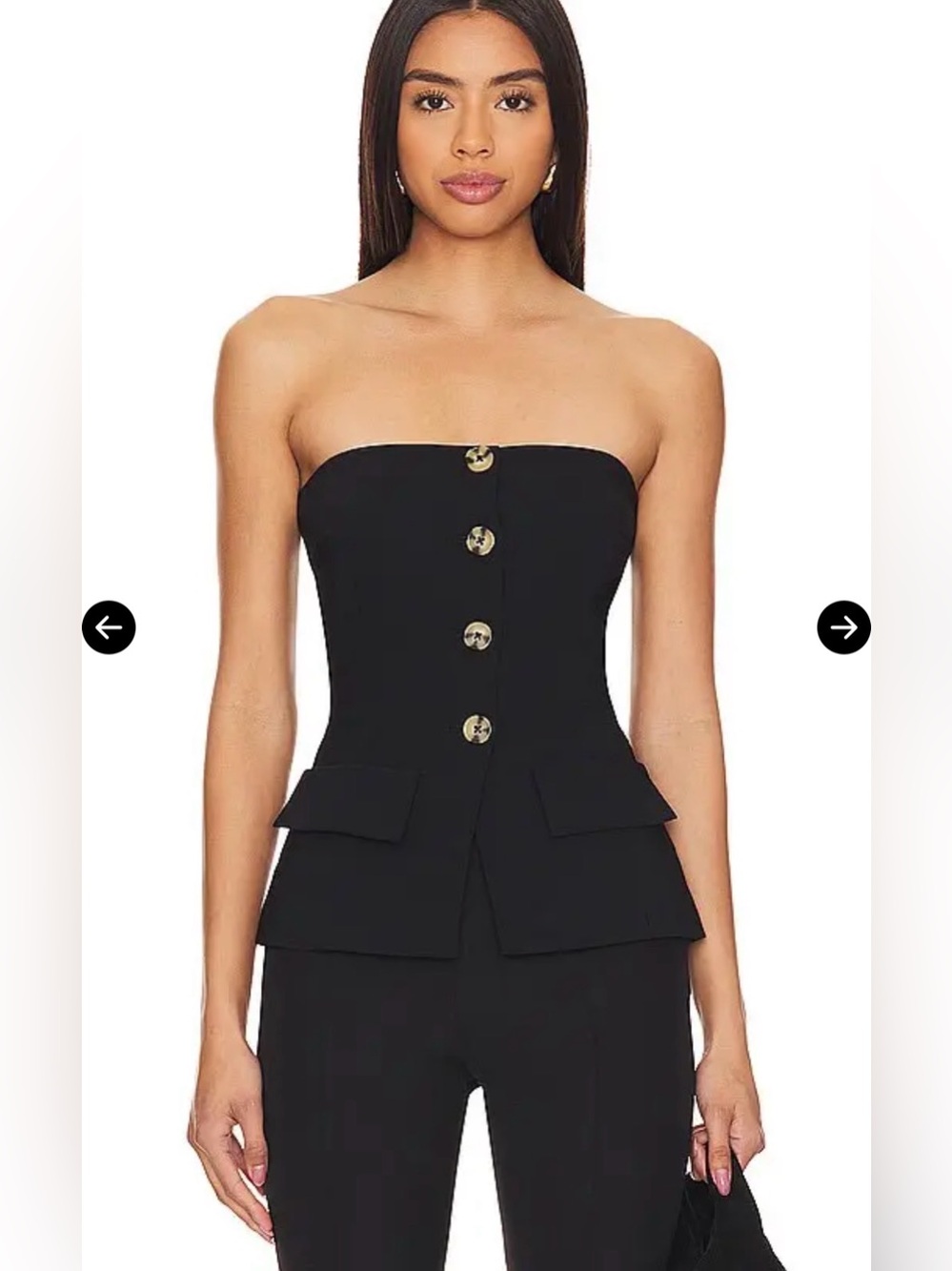 NWOT Amanda Uprichard x Revolve Kourt Strapless Top in Black